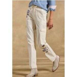 NWT Sundance Women's Starling Embroidered Drawstring Cargo Pants, Size 8